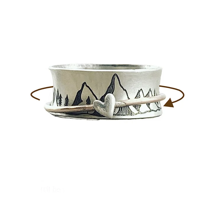 For Daughter - S925 The Love Between Mother and Daughter Like The Mountain Spinner Ring