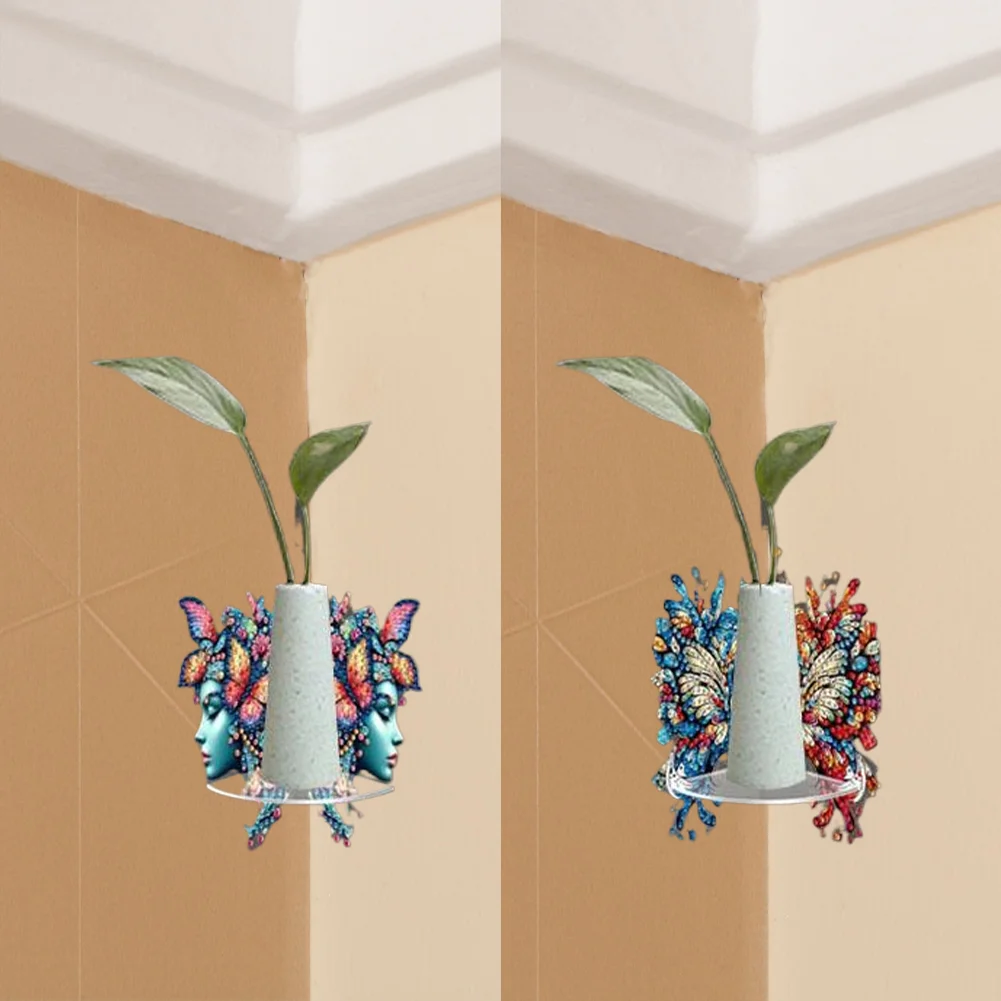 2pcs 2D Flat DIY Diamond Art Pendant DIY Home Decor Hanging Charm (Butterfly)