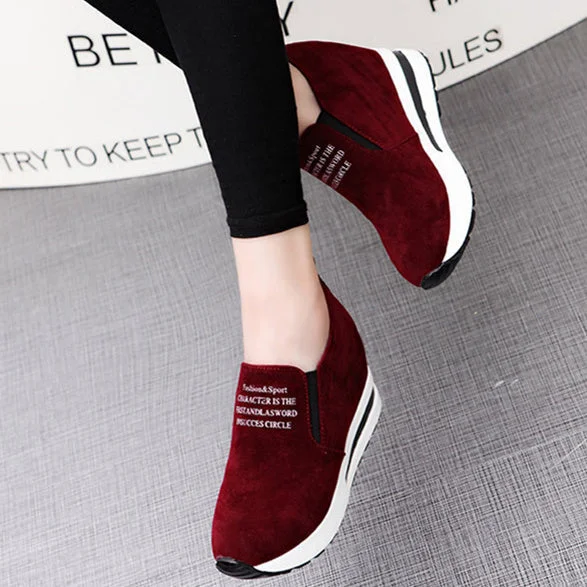 Women plus size clothing Women Shoes Creepers Casual Solid Color Round Toe Shoes-Nordswear
