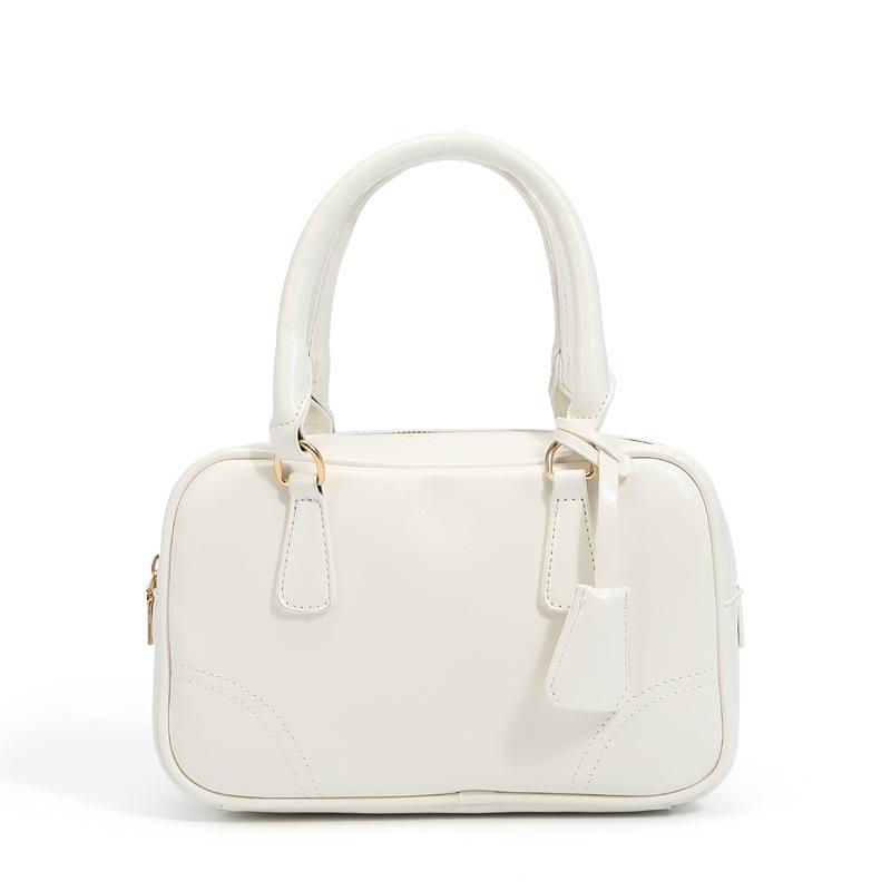 Simple Vintage Oil Wax Leather Handbag Joker Large Capacity Boston Bag Light Commuter Bag Women's Bag