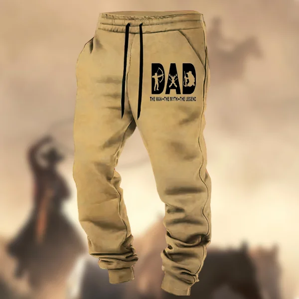 Men's Retro DAD Hunting Print Casual Terry Cloth Daily Sports Sweatpants