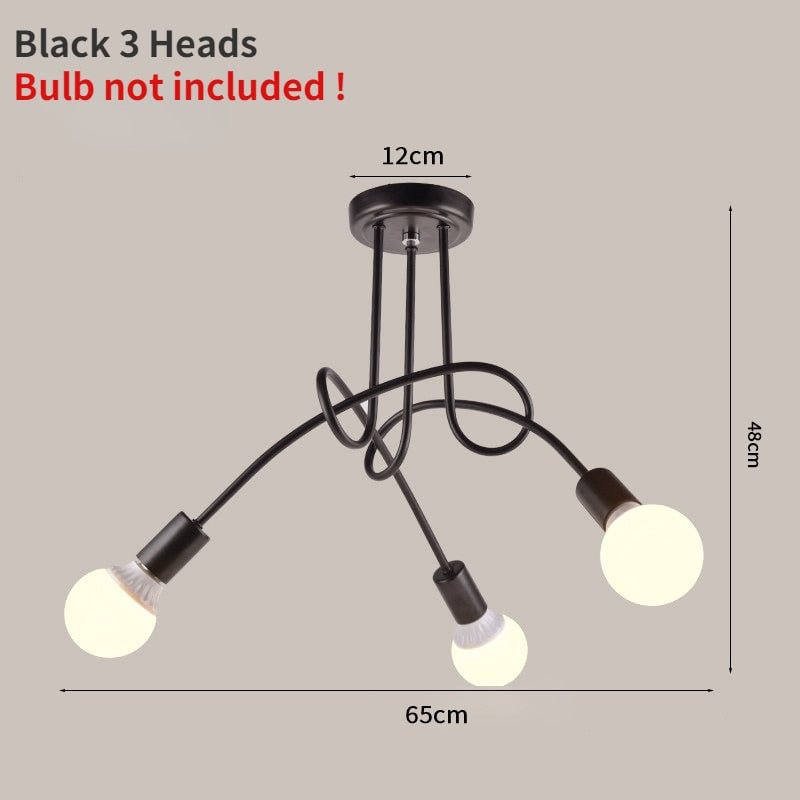 American Retro Ceiling Light Wrought Iron LED Chandelier Cheap Bedroom Light Fixtures Living Room Home Lighting Decoration