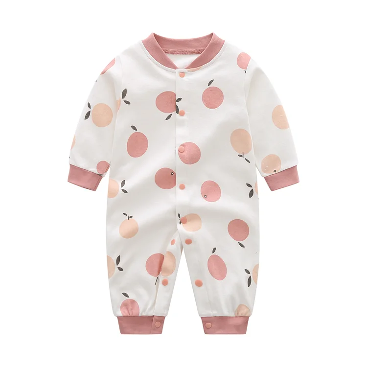 Baby Girl Long Sleeve Fruit Printed Romper