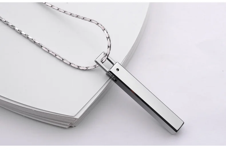 Women's Or Men's New Arrival Silver Color Couples'Tungsten Pendants Necklace for Man and Woman Never Fade Free Engrave Jewelry Gifts For Mens And Womens