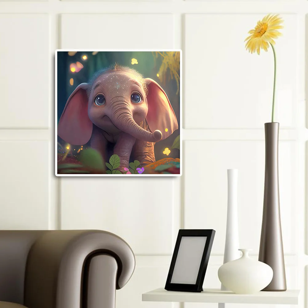 Diamond Painting - Full Round Drill - Elephant(Canvas|30*30cm)