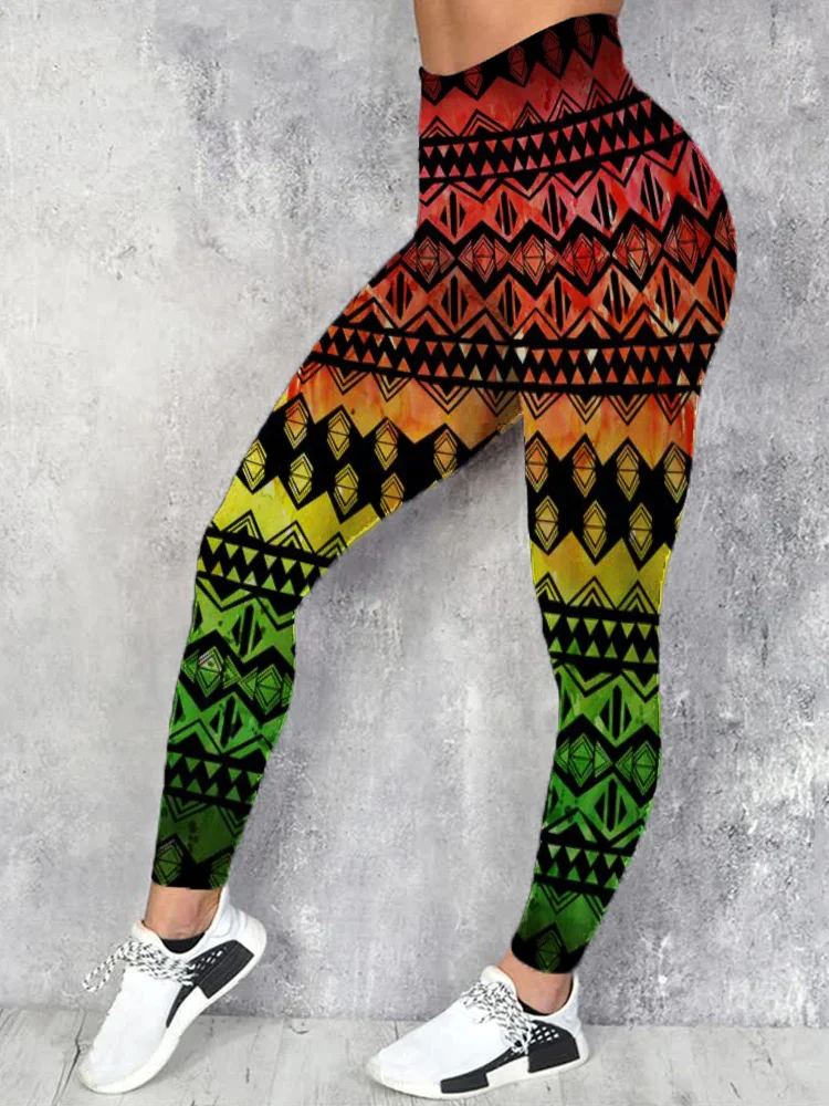 Black Pride Ethinc Pattern Gradient Leggings