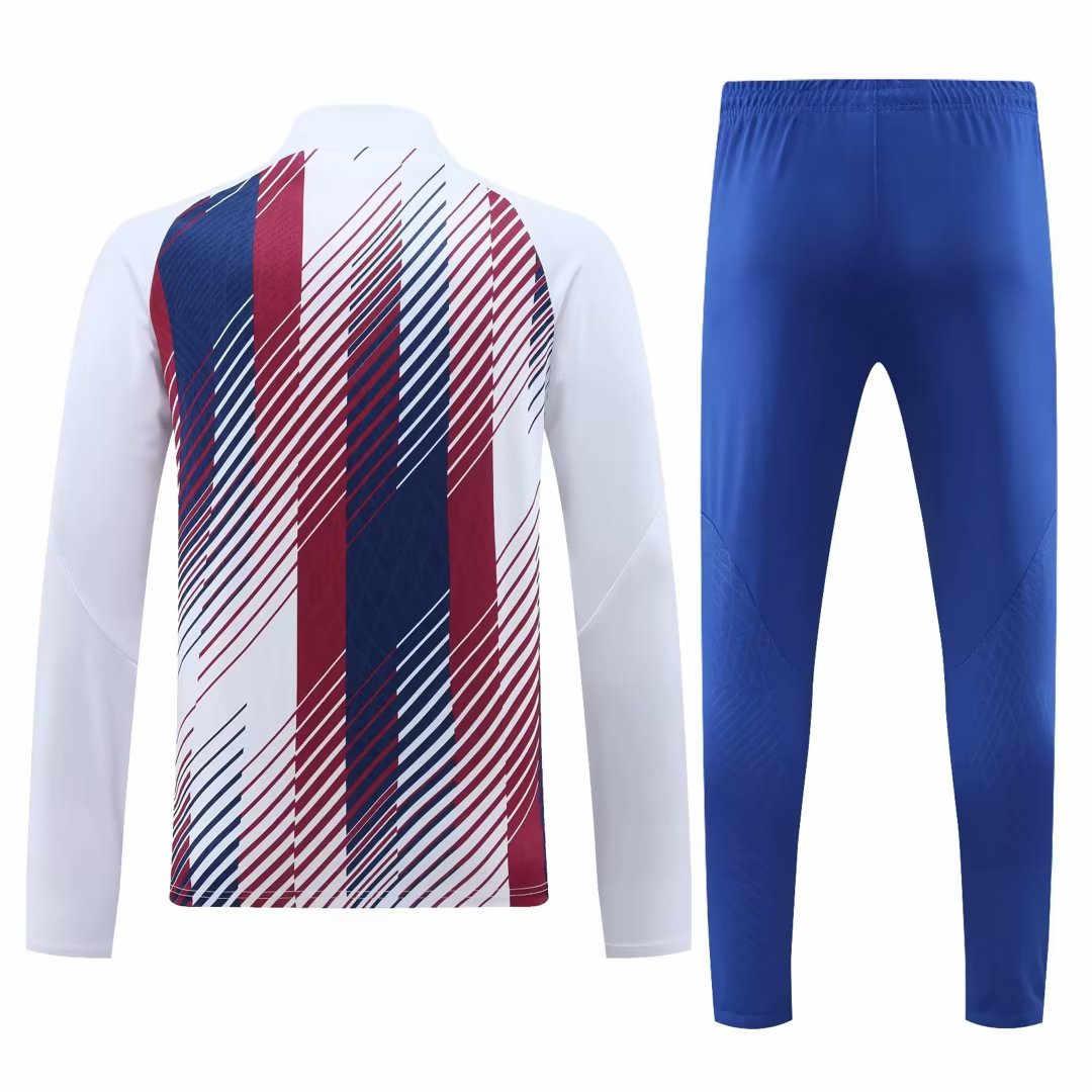 2023/2024 Barcelona Half-Pull Training Suit Red White Blue Jersey Set