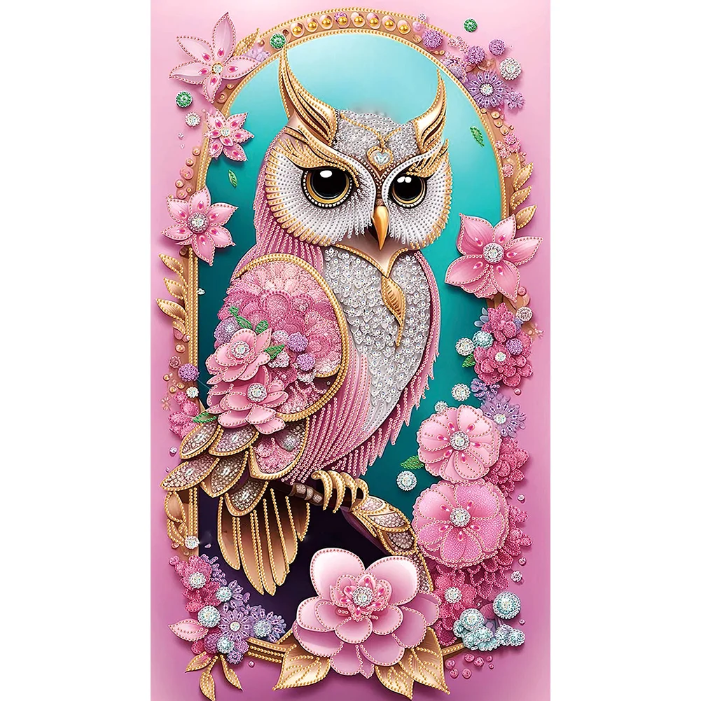 Partial Special-shaped Crystal Rhinestone Diamond Painting - Owl(Canvas|40*70cm)