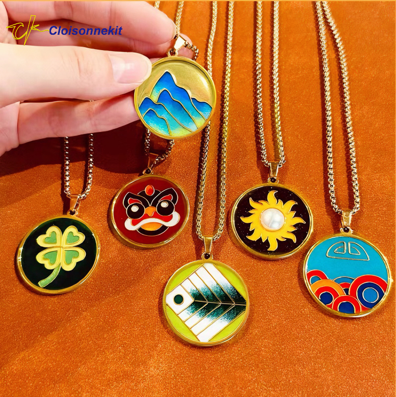 Blank Pendant Stainless Steel Base for DIY Cloisonne Painting - Cloisonnekit