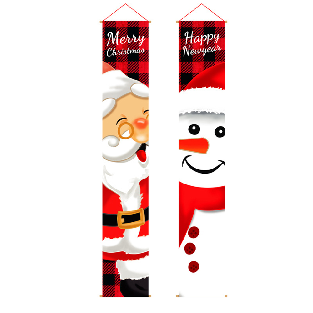 

Merry Christmas Snowman Porch Sign Xmas Decorative Door Couplet Ornaments, 501 Original