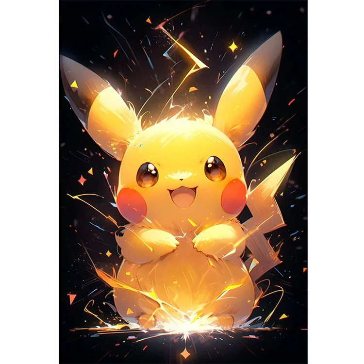 【Huacan Brand】Lightning Pokémon 11CT Stamped Cross Stitch 40*60CM