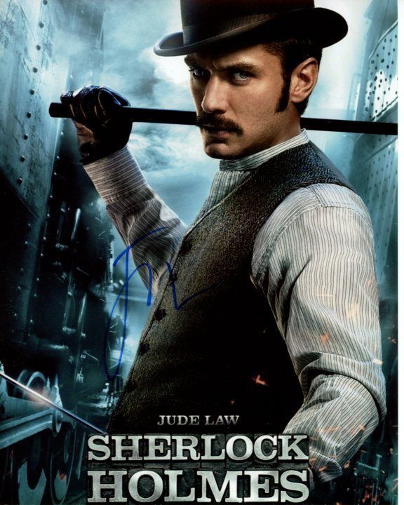 JUDE LAW signed autographed 8x10 SHERLOCK HOLMES as DR. JOHN WATSON Photo Poster painting