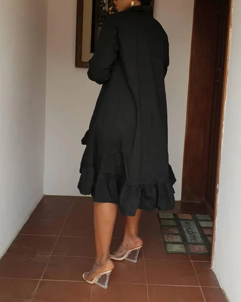 Trendy shirt dress with irregular hem