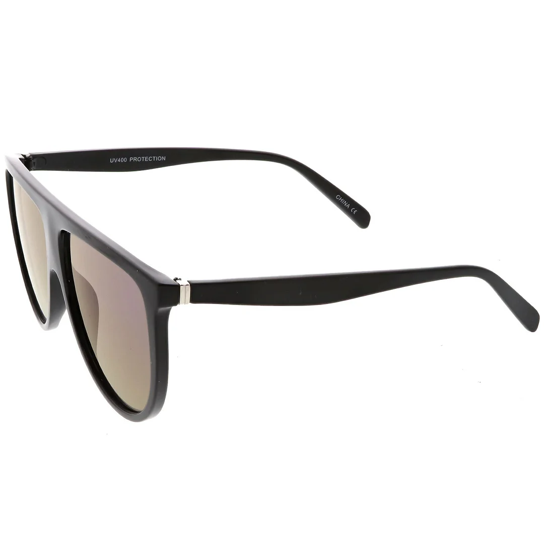 Oversize Modern Aviator glasses Flat Top Color Mirrored Lens 59mm