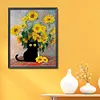 Van Gogh Sunflowers And Black Cat-11CT Stamped Cross Stitch 40*50cm/15.75*19.69in