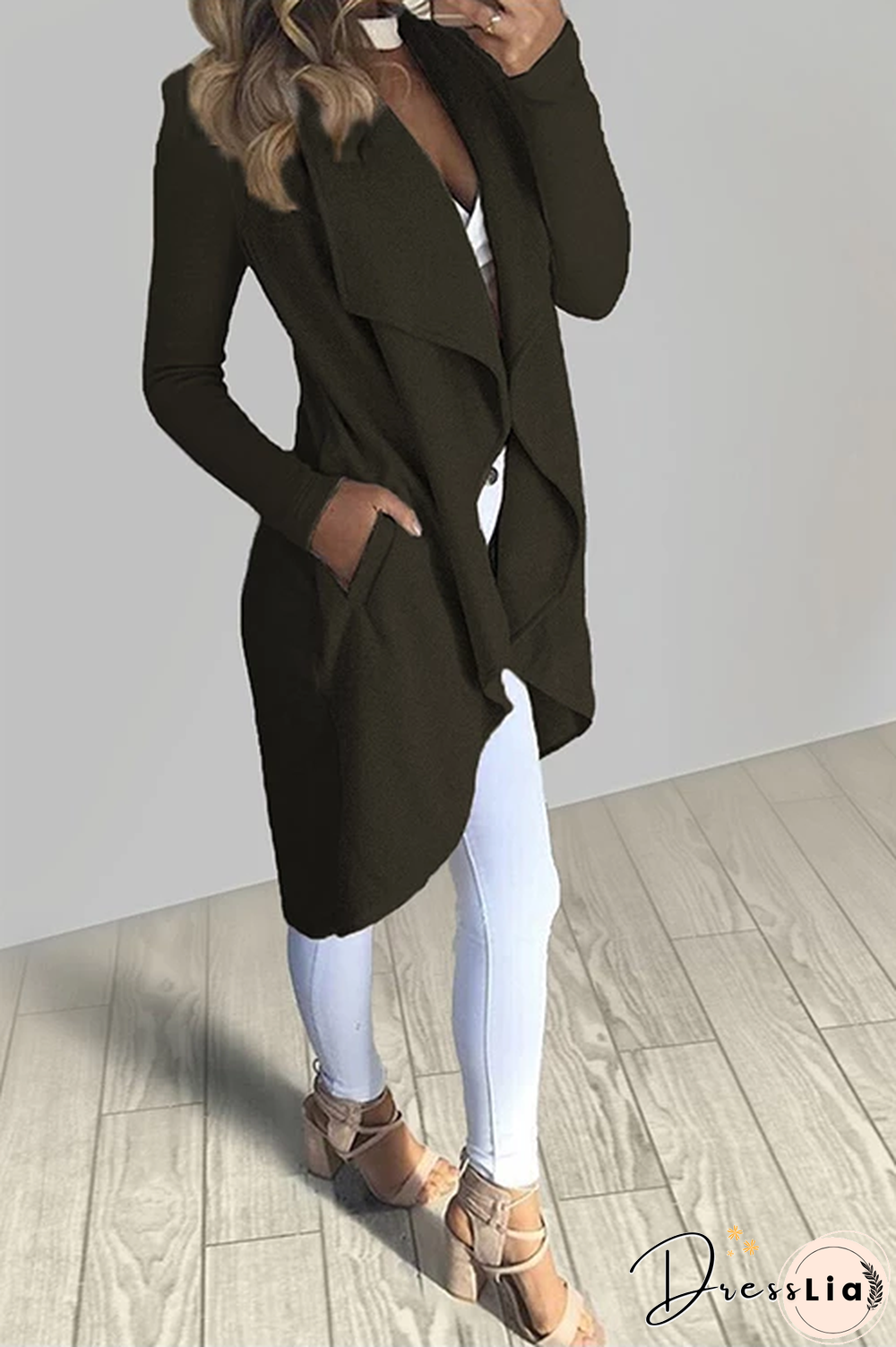 Long Big Lapel Wind Coat