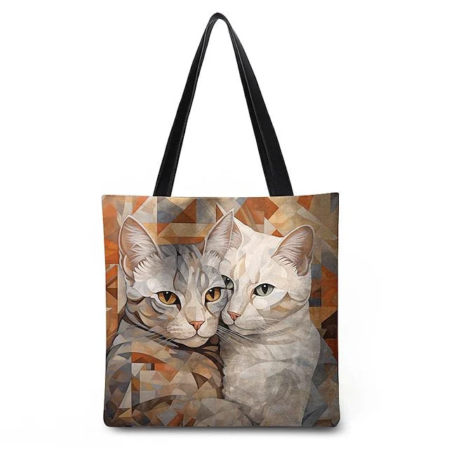 Style & Comfort for Mature Women Women's Cat Print Handbag Totes Shoulder Bags