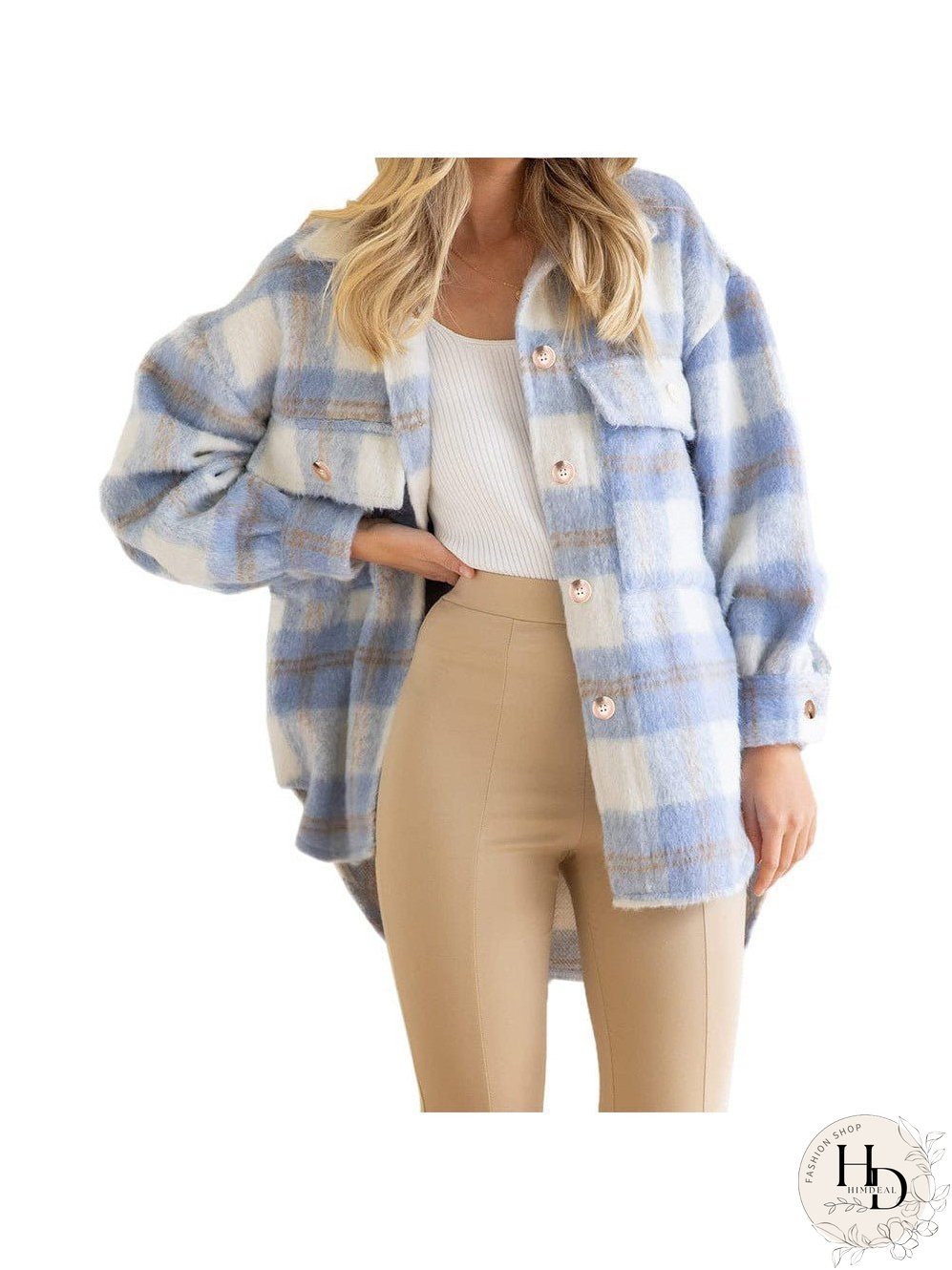 Stylish Plaid Shacket for Women