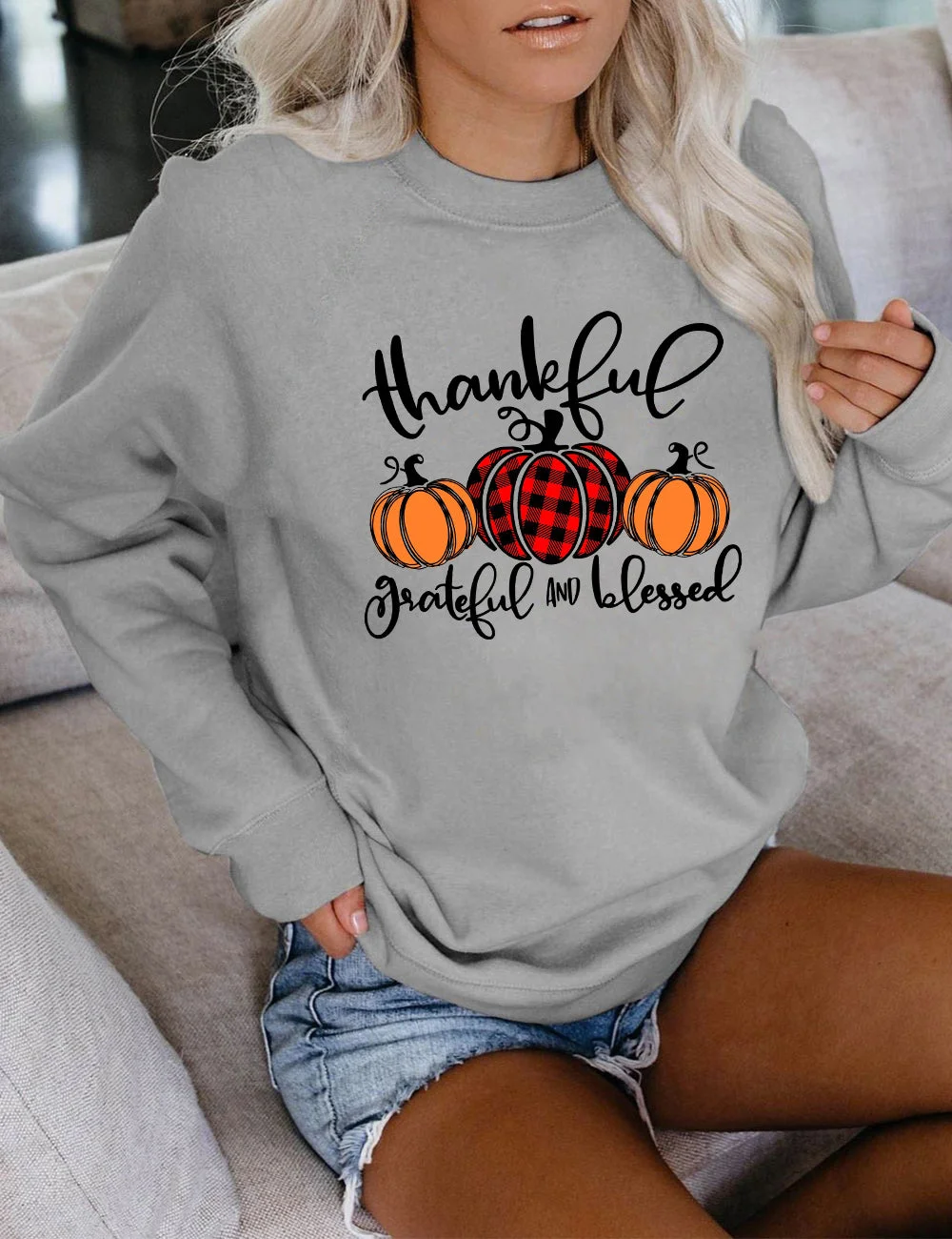 Thankful Grateful Blessed Pumpkin Sweatshirt