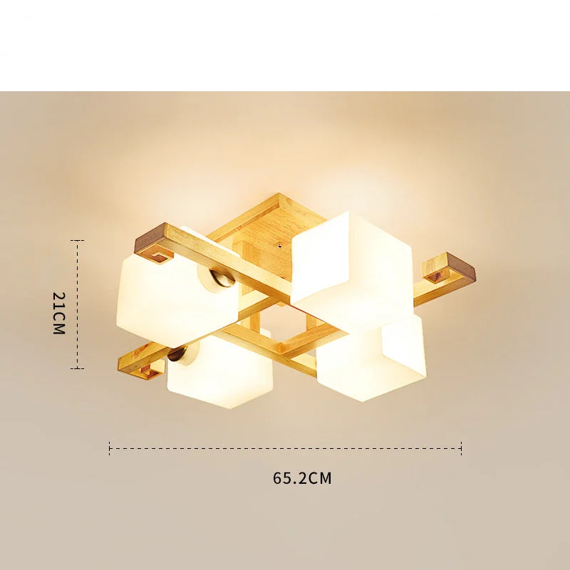 Nordic Personality Simple Log Ceiling Lamp In Living Room Creative Warm Bedroom Restaurant Solid Wood Lamps