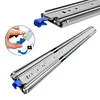 [US Local Warehouse] Heavy Duty Drawer Slides 3-Fold Guide Rail with Lock Full Extension Ball Bearing Rails 300 Lbs Drawer Slides for RV Truck Mechanical Cabinet