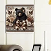 Diamond Painting-DIY Full Round Drill Flowers Bear