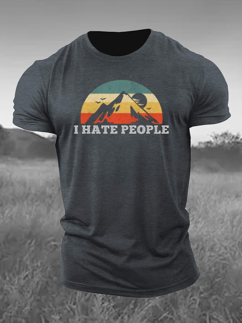 I Hate People Printed Men's T-Shirt in  mildstyles