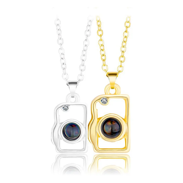 Camera Projection Necklace Personalized Color Photo Magnetic Necklace for Couple