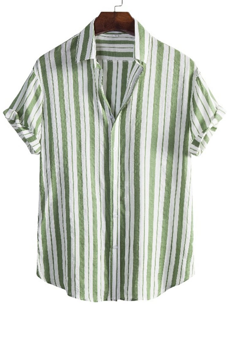 Casual Stripes Short Sleeve Shirt