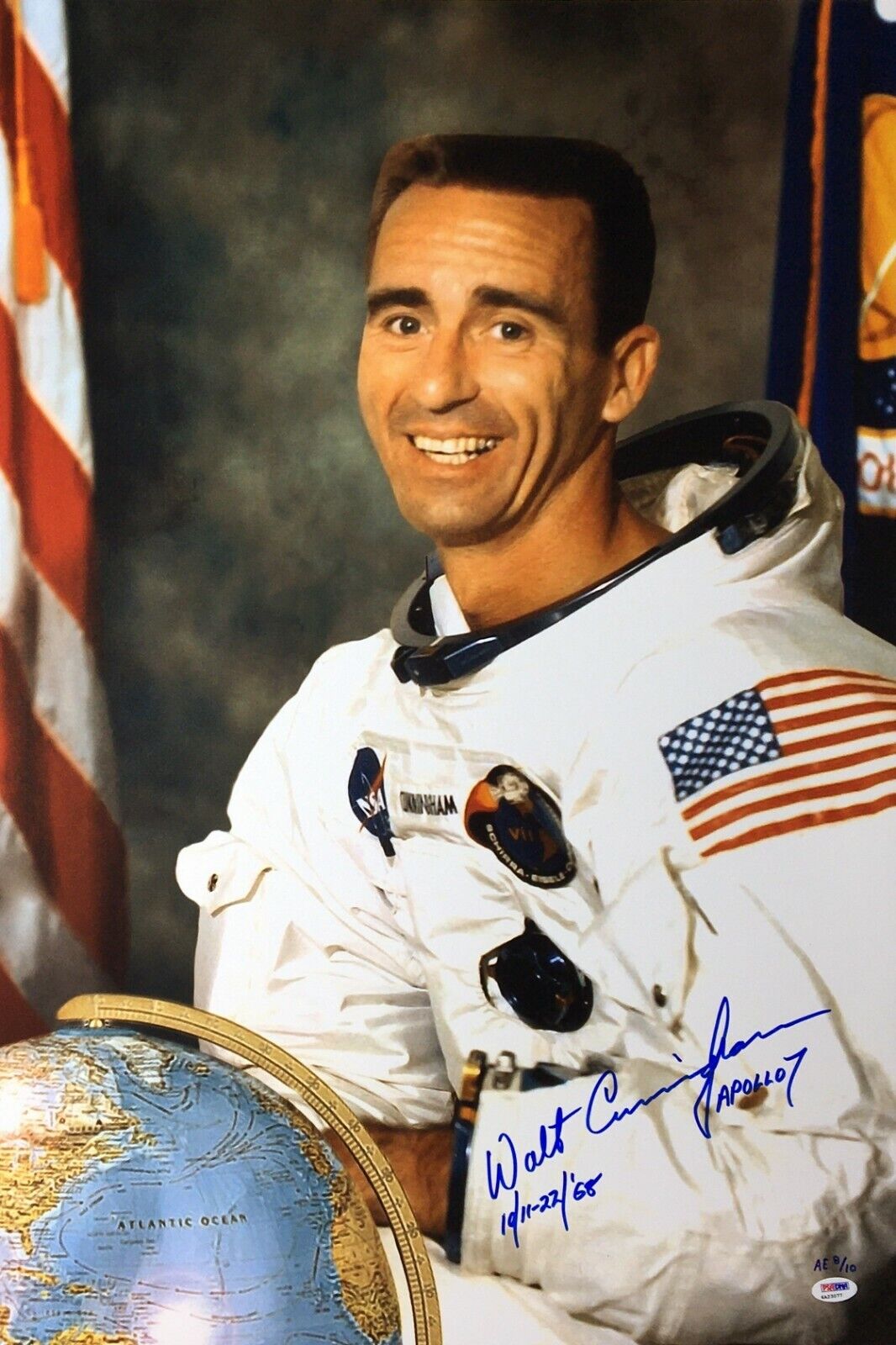 Walt Cunningham Signed 'Apollo 7' 20x30 Photo Poster painting *Astronaut PSA 4A23077