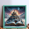 Castles In Books-11CT Stamped Cross Stitch 45*45cm/17.72*17.72in