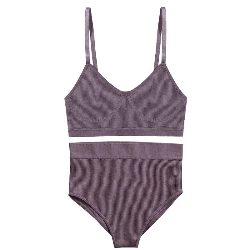 FINETOO Seamless Women Bra Panties Set Push Up Sports Tank Tops +Panty Sets Sexy Active Bra Lingerie Fitness Crop Top Underwear