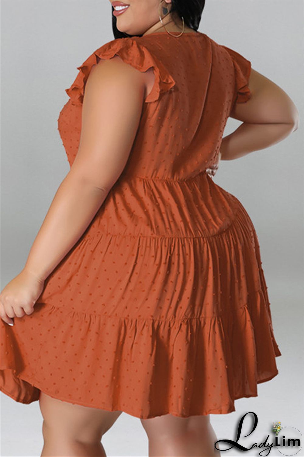 Black Fashion Casual Plus Size Solid Patchwork V Neck Sleeveless Dress