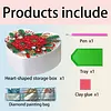 Diamond Painting Flower Heart-Shaped Jewelry Box Decorative Storage Case