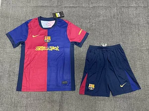 2024/2025 Barcelona Home Travis Scott Joint Edition Football Shirt 1:1 Thai Quality Kids Size