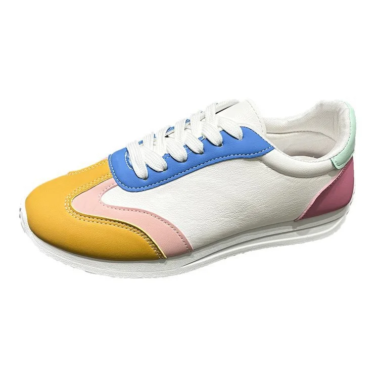 Tanguoant Tanguoant Size Small White Shoes Female 2024 New Fashion Korean Version Breathable Color Sports Shoes Students Casual Flat Shoes