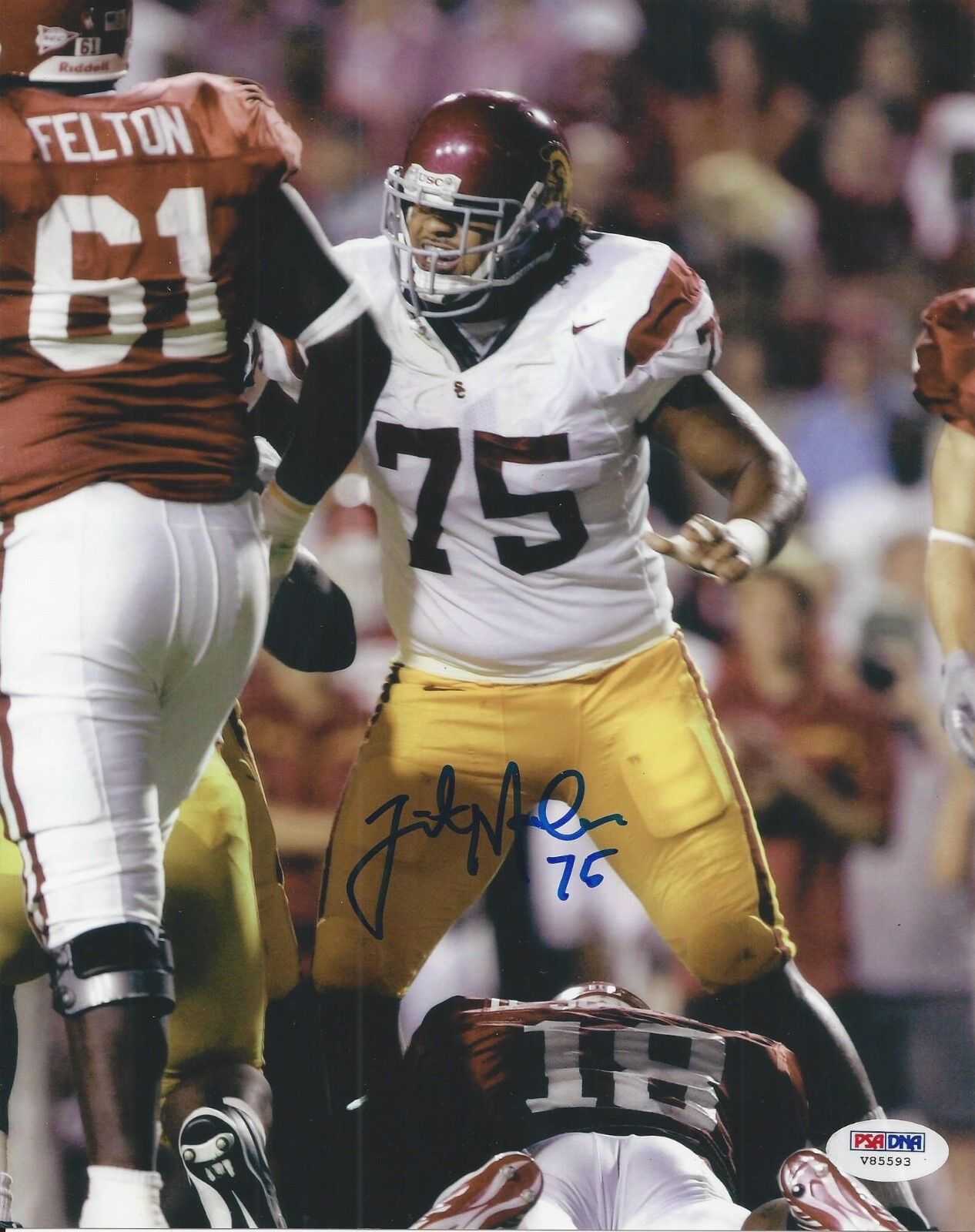 Fili Moala signed USA Trojans 8x10 PSA/DNA #V85593