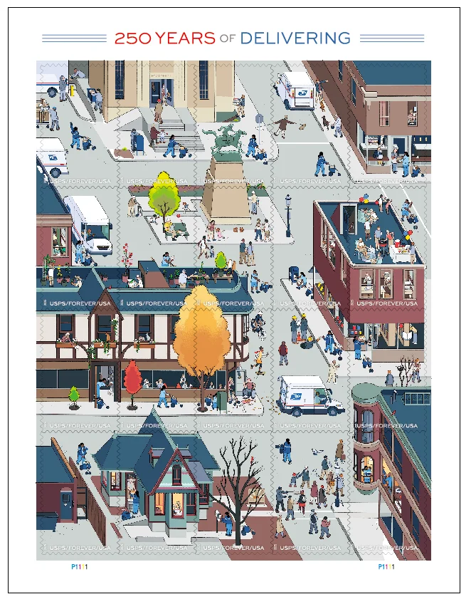 USA Postal Anniversary 250 Years Of Delivering Forever Stamps