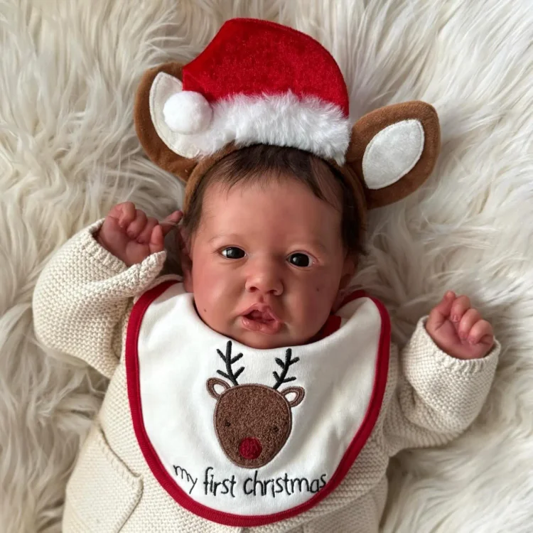 20'' Truly Lifelike Reborn Baby Brown Hair Girl Doll Walloan Babies with Heartbeat💖 & Sound🔊：Realistic Reborn Baby Dolls By Rsgdolls®