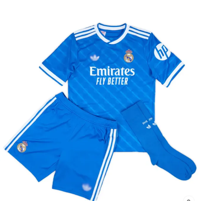 25-26 Real Madrid away children's football jersey, 1:1 replica, Thai quality.