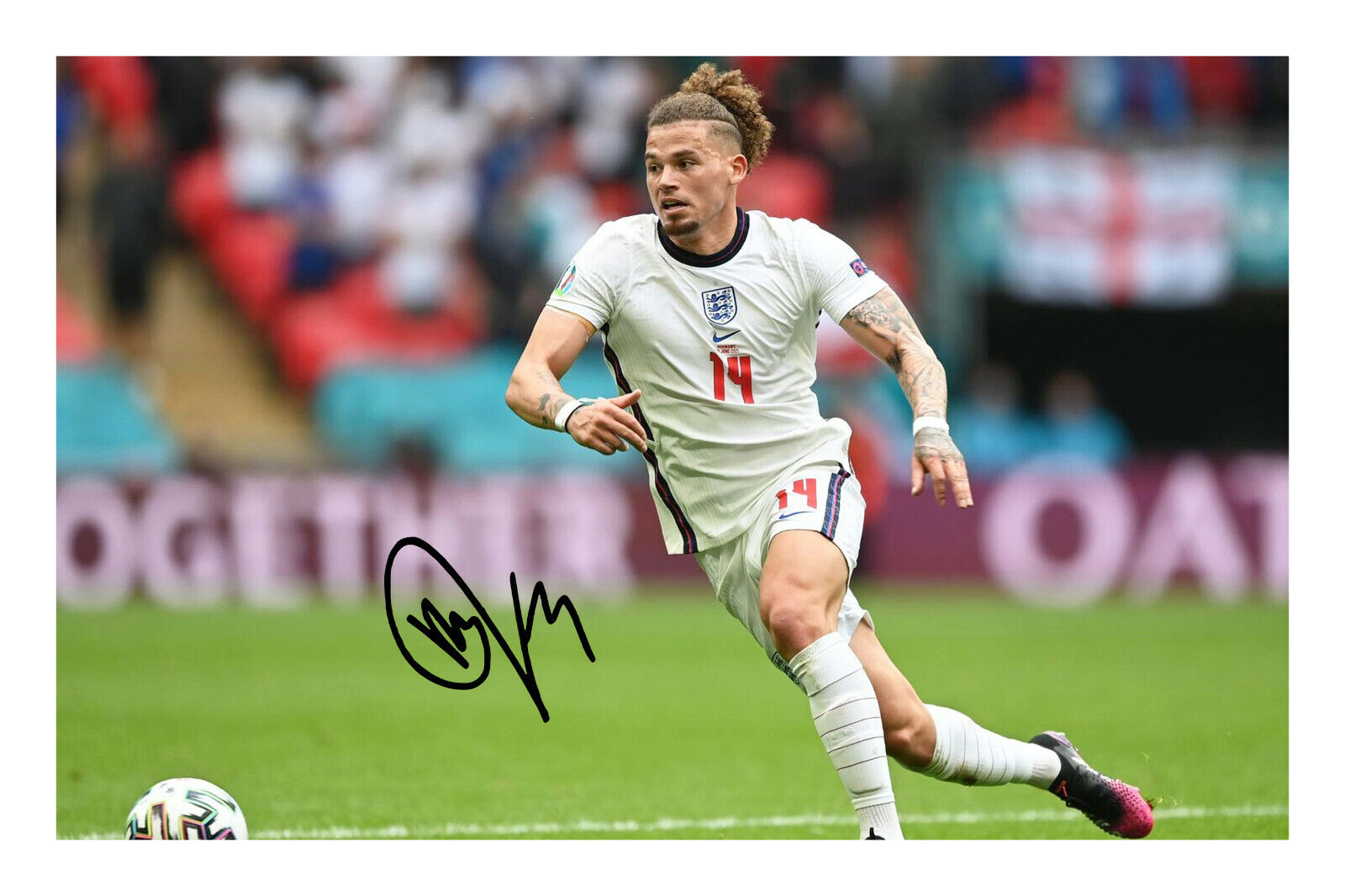 Kalvin Phillips Signed A4 Photo Poster painting Print England Football Team Euro 2020 2021