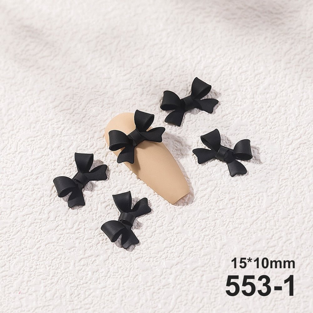 HNUIX Fashion Bow Knot Tie 8pcs 15x10mm Matte Alloy 3D Decorative   Japanese Decorations Manicure Charms Nail Art Accessorie