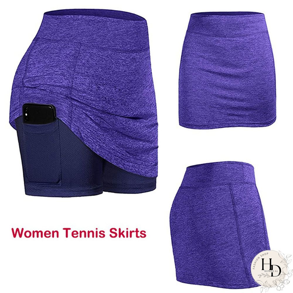 Womens Summer Athletic Tennis Skirt Golf Inner Shorts Elastic Sports Running Skort