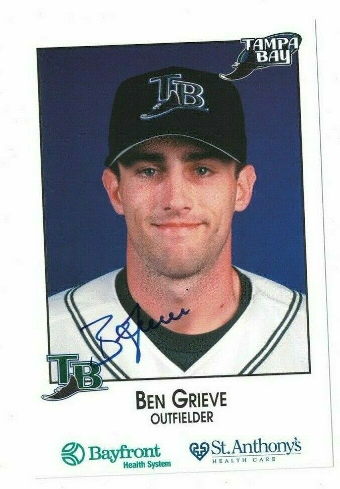 Ben Grieve Tampa Bay Rays Signed Team Issue Photo Poster painting W/Our COA