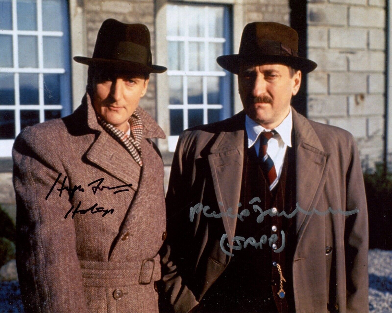 POIROT 8x10 Photo Poster painting signed by Philip Jackson and Hugh Fraser