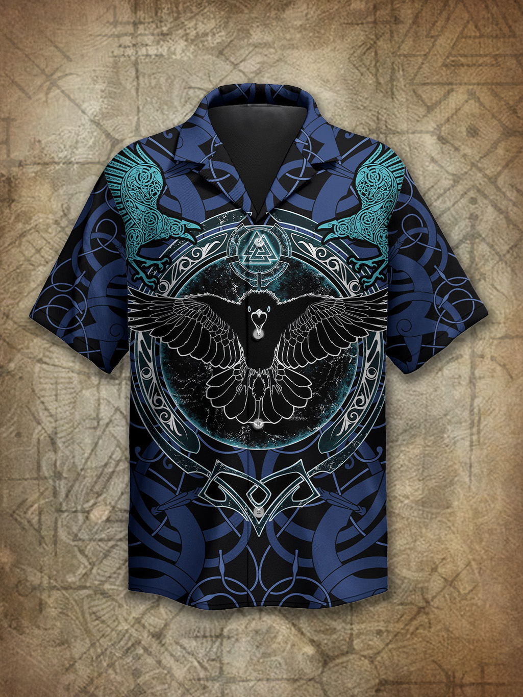 Viking Dark Raven Spirit Power Heritage Hawaiian Shirt / Rvogue / Rvogue