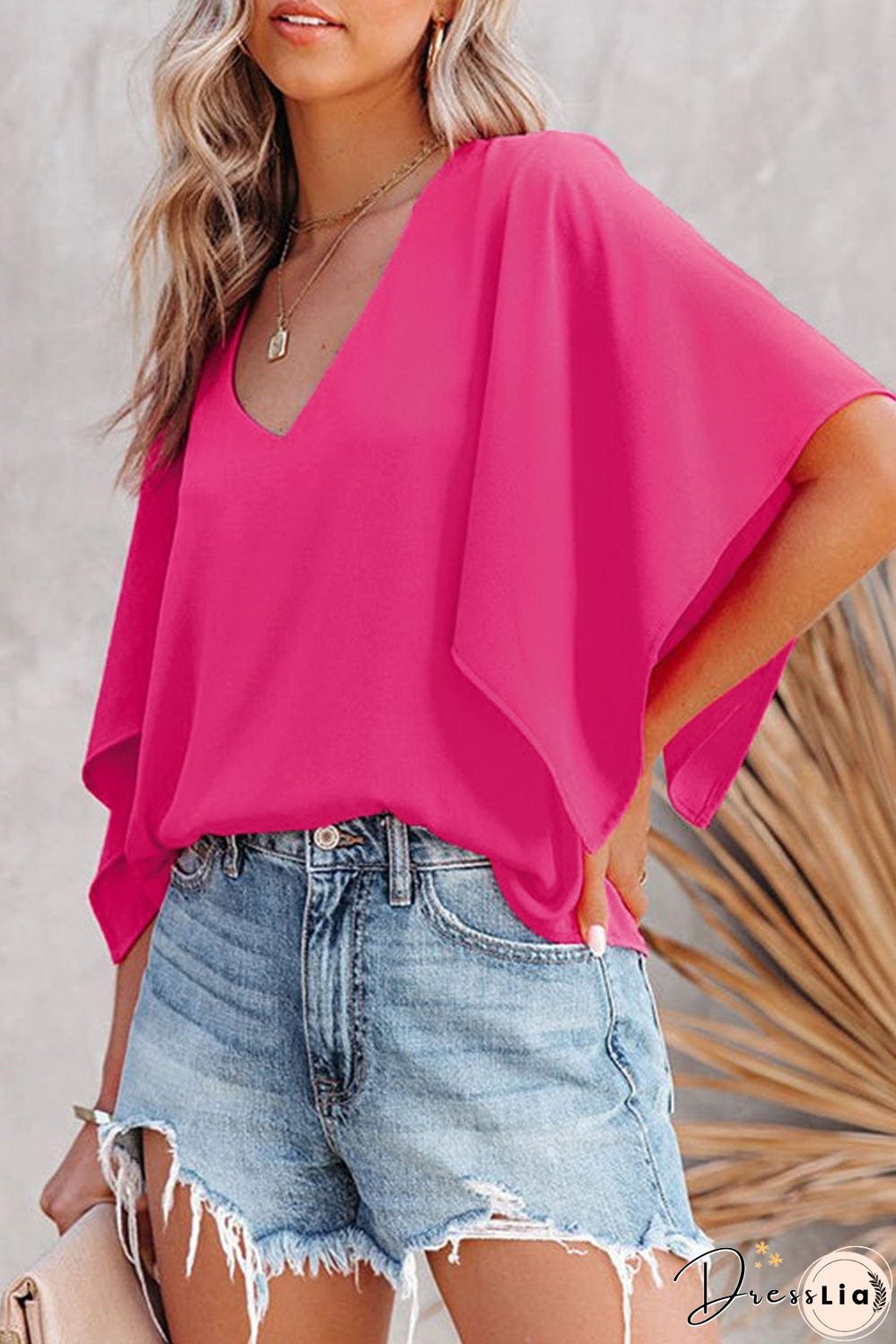 Casual V Neck Long Sleeve Shirt