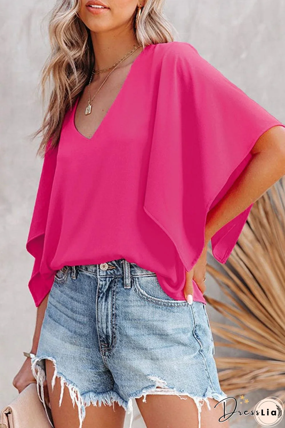 Casual V Neck Long Sleeve Shirt