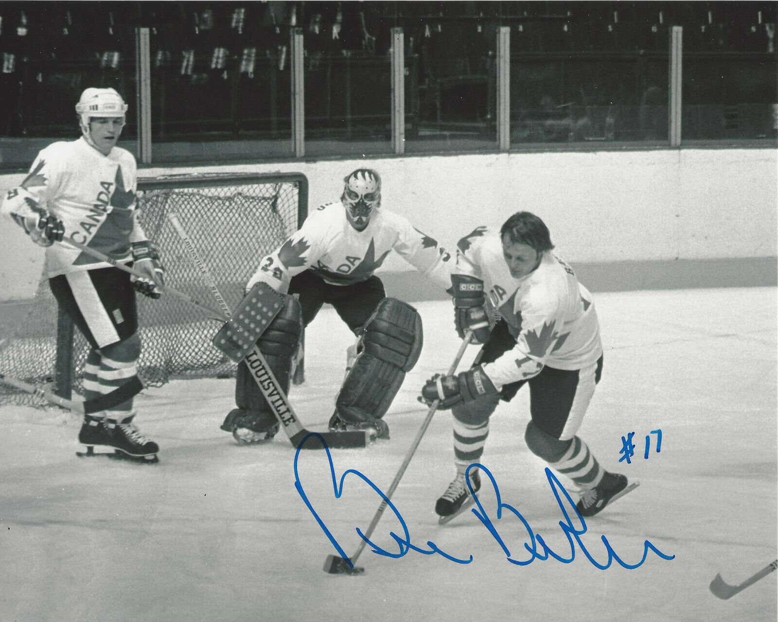 BILL BARBER PHILADELPHIA FLYERS HAND SIGNED AUTHENTIC 8X10 Photo Poster painting F w/COA CANADA