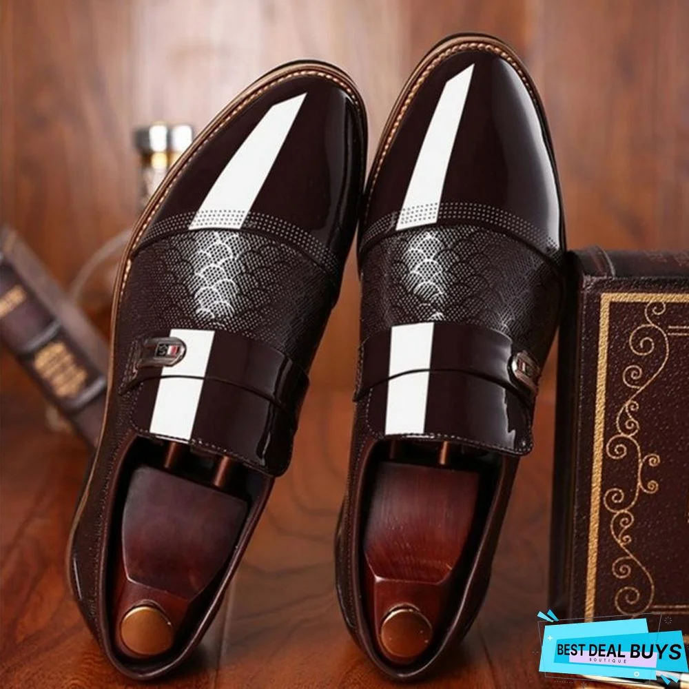 Men Wedding Shoes Patent Leather Oxford Shoes